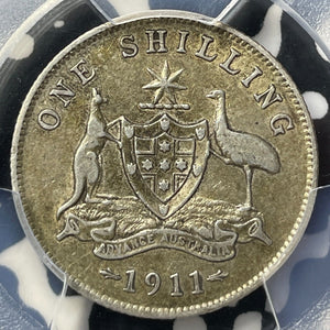 1911 Australia 1 Shilling PCGS XF40 Lot#G8762 Silver!