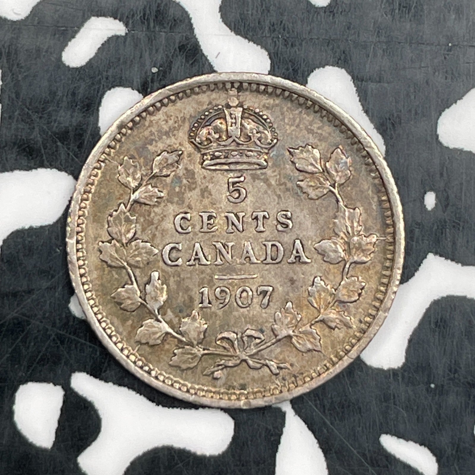 1907 Canada 5 Cents Lot#N2922 Silver! Nice!