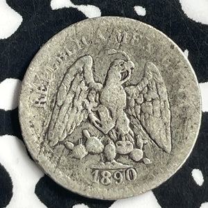1890-CNM Mexico 5 Centavos Lot#T6891 Silver!