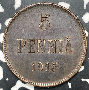 1915 Finland 5 Pennia Lot#C0338 Nice!