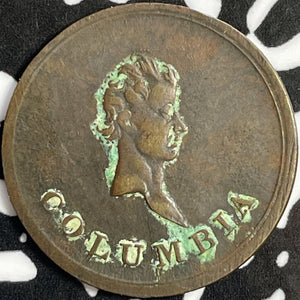 (1820-1830) Great Britain Columbia Farthing Token Lot#D9194