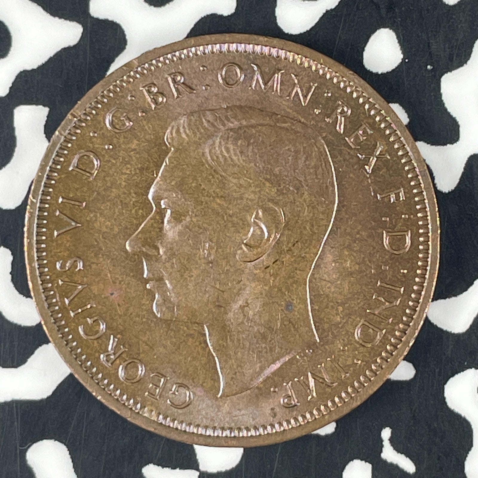 1944 Great Britain 1/2 Penny Half Penny Lot#F1761 High Grade! Beautiful!