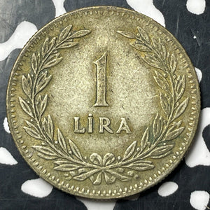 1948 Turkey 1 Lira Lot#E8140 Silver!