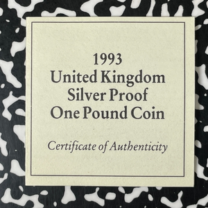 1993 Great Britain £1 Pound Lot#B2536 Silver! Proof! W/ Box & C.O.A.