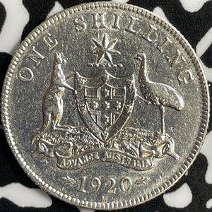 1920 Australia 1 Shilling Lot#D9743 Silver! Nice Detail, Cleaned