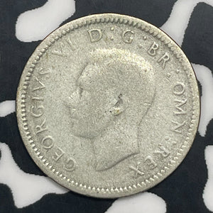 1944 Great Britain 3 Pence Threepence Lot#C0401 Silver! Key Date! Old Cleaning