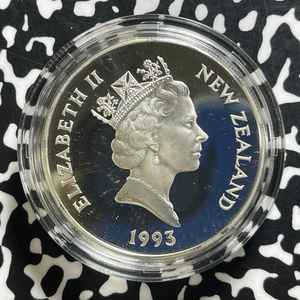 1993 New Zealand Hookers Sea Lion $5 Dollars Lot#B2718 Silver! Proof!
