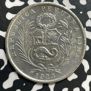 1923 Peru 1/2 Sol Half Sol Lot#T1722 Silver!