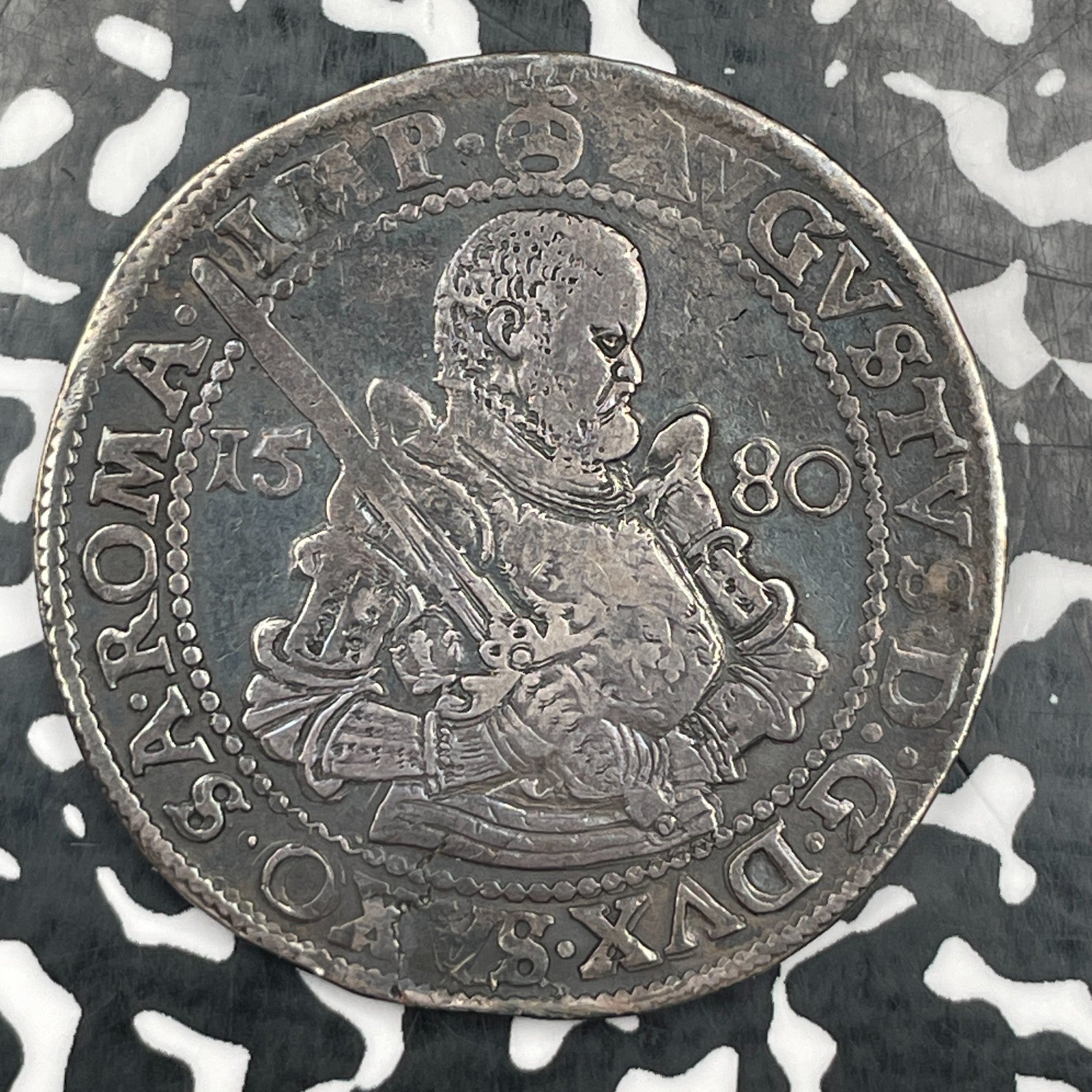1580-HB Germany Saxony 1 Thaler Lot#JM2078 Large Silver! DAV-9798
