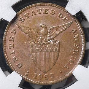 1929-M U.S. Philippines 1 Centavo NGC AU58BN Lot#G9005