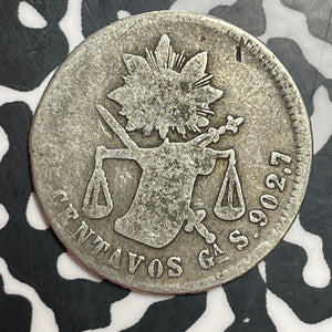 1881-Ga S Mexico 25 Centavos Lot#T2420 Silver! Very Scarce!