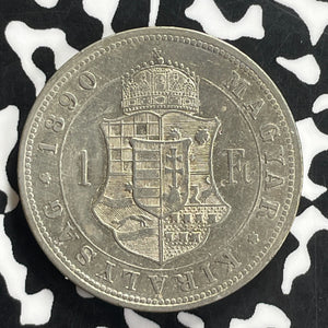 1890 Hungary 1 Forint Lot#C0131 Silver! KM#475