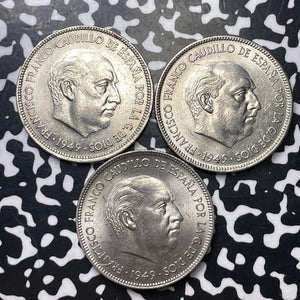 1949(50) Spain 5 Pasetas (3 Available) (1 Coin Only) High Grade! Beautiful!