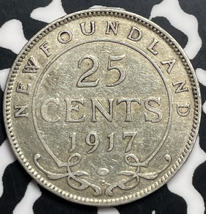 1917-C Newfoundland 25 Cents Lot#T9838 Silver!