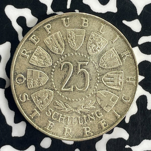 1957 Austria 25 Schilling Lot#T8552 Silver! High Grade! Beautiful!