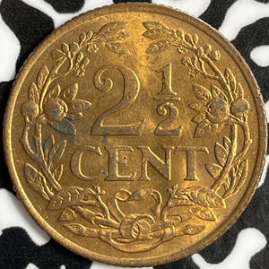 1948 Curacao 2 1/2 Cents Lot#D8345 High Grade! Beautiful!