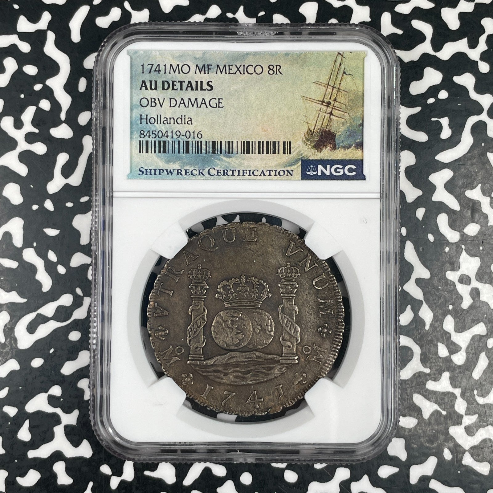 1741-Mo MF Mexico Hollandia Shipwreck 8 Reales NGC AU Details Lot#G3747 Silver!