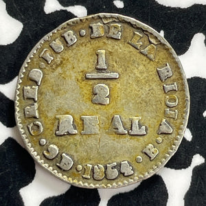 1854-B Argentina La Rioja 1/2 Real Lot#JM0166 Silver! Scarce!