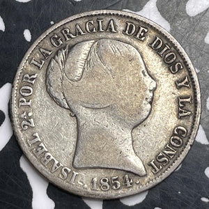 1854 Spain 4 Reales Lot#T2230 Silver!