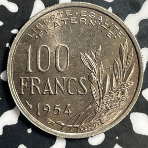 1954-B France 100 Francs Lot#T0856 High Grade! Beautiful! KM#919.2