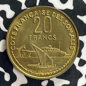 1952 French Somaliland 20 Francs Lot#C0972 High Grade! Beautiful!
