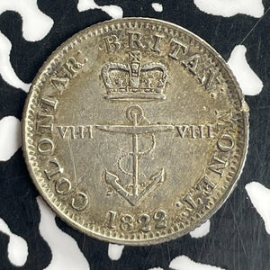 1822 British West Indies 1/8 Dollar Anchor Money Lot#T8113 Silver! Nice!