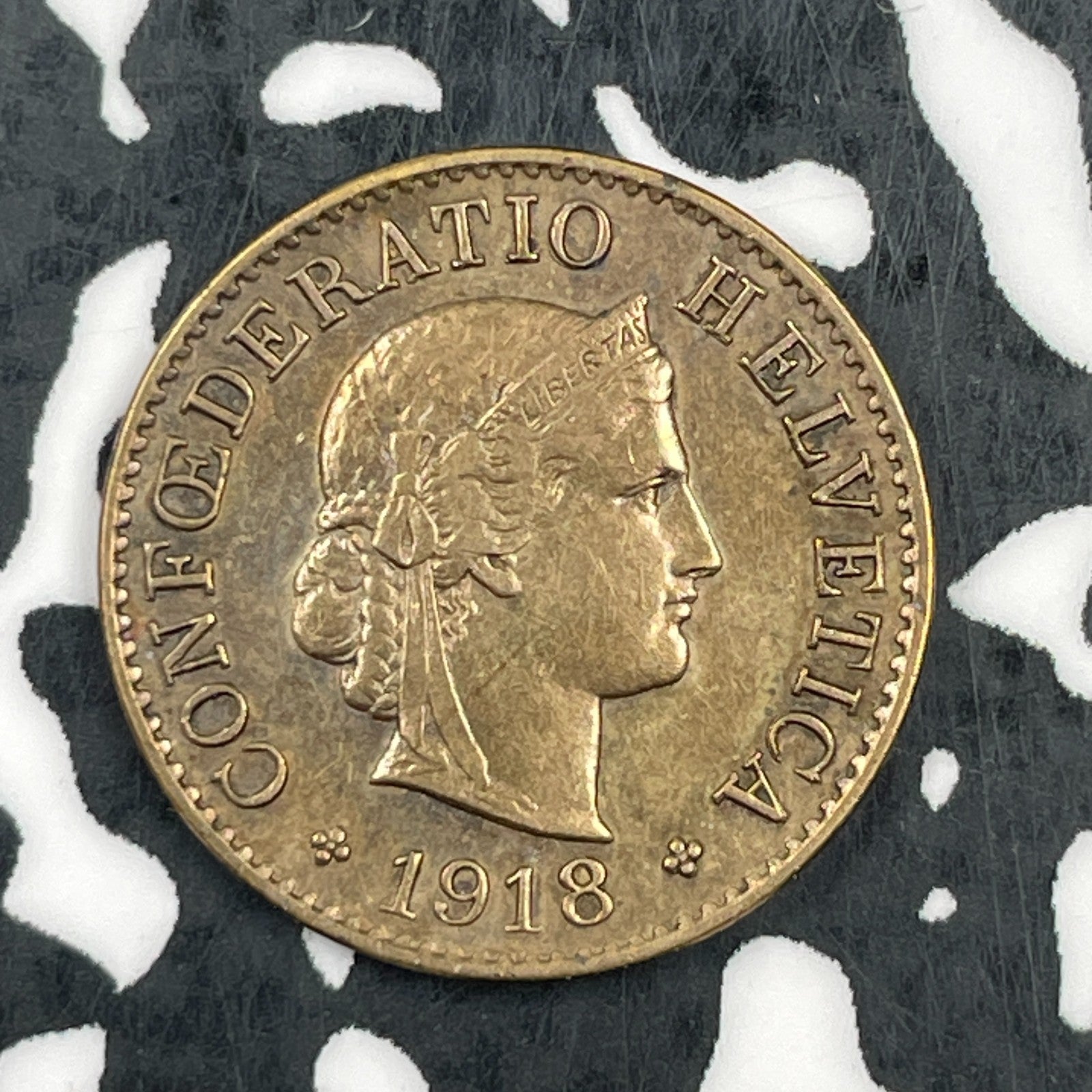 1918 Switzerland 5 Rappen Lot#F7046 KM#26A