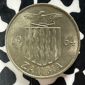 1964 Zambia 6 Pence Sixpence Lot#T4136 High Grade! Beautiful!