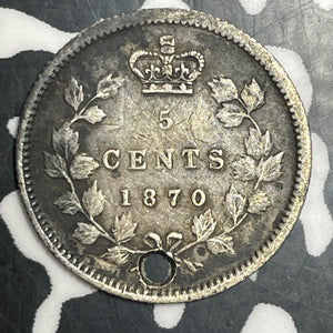 1870 Canada 5 Cents Lot#T2666 Silver! Holed
