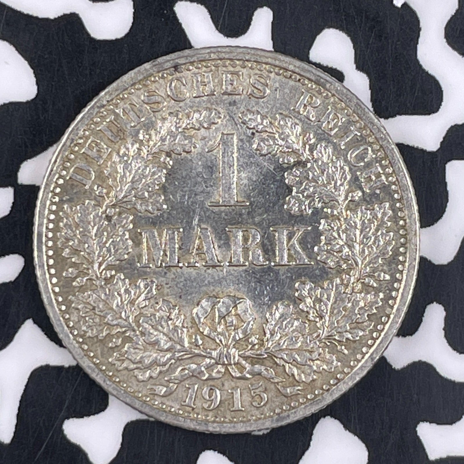 1915-F Germany 1 Mark Lot#F2601 Silver! High Grade! Beautiful!