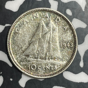 1943 Canada 10 Cents Lot#T2663 Silver! Nice!