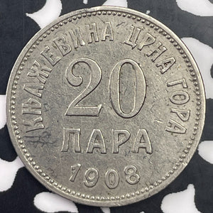 1908 Montenegro 20 Para Lot#C1340 Nice!