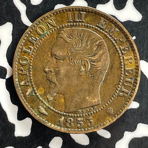 1855-MA France 5 Centimes Lot#T7216 Nice! Better Date