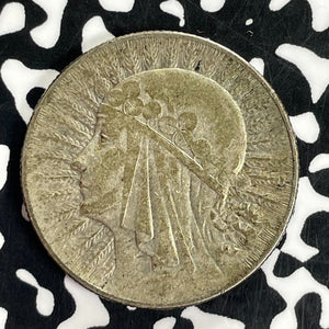 1933 Poland 5 Zlotych Lot#C1130 Silver! Nice!
