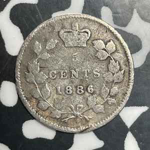 1886 Canada 5 Cents Lot#T2649 Silver!