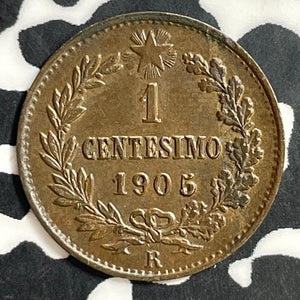 1905-R Italy 1 Centesimo Lot#E7483 Nice!