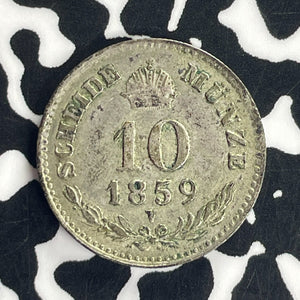 1859-V Austria 10 Kreuzer Lot#T8690 Silver!