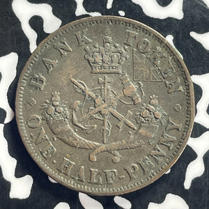 1854 Bank of Upper Canada Half Penny 1/2 Penny Token Lot#T9198