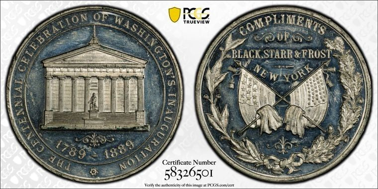 1889 U.S Washington's Inauguration Centennial Medal PCGS MS62 Lot#GV3998 GW-1108