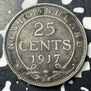 1917-C Newfoundland 25 Cents Lot#E7758 Silver!