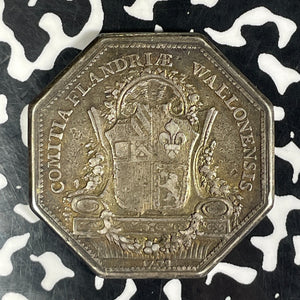 1773 France Louis XV Estates Of Walloon Flanders Jeton Lot#JM9225 Silver! 34mm