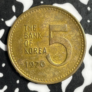 1970 Korea 5 Won Lot#E2028 High Grade! Beautiful!