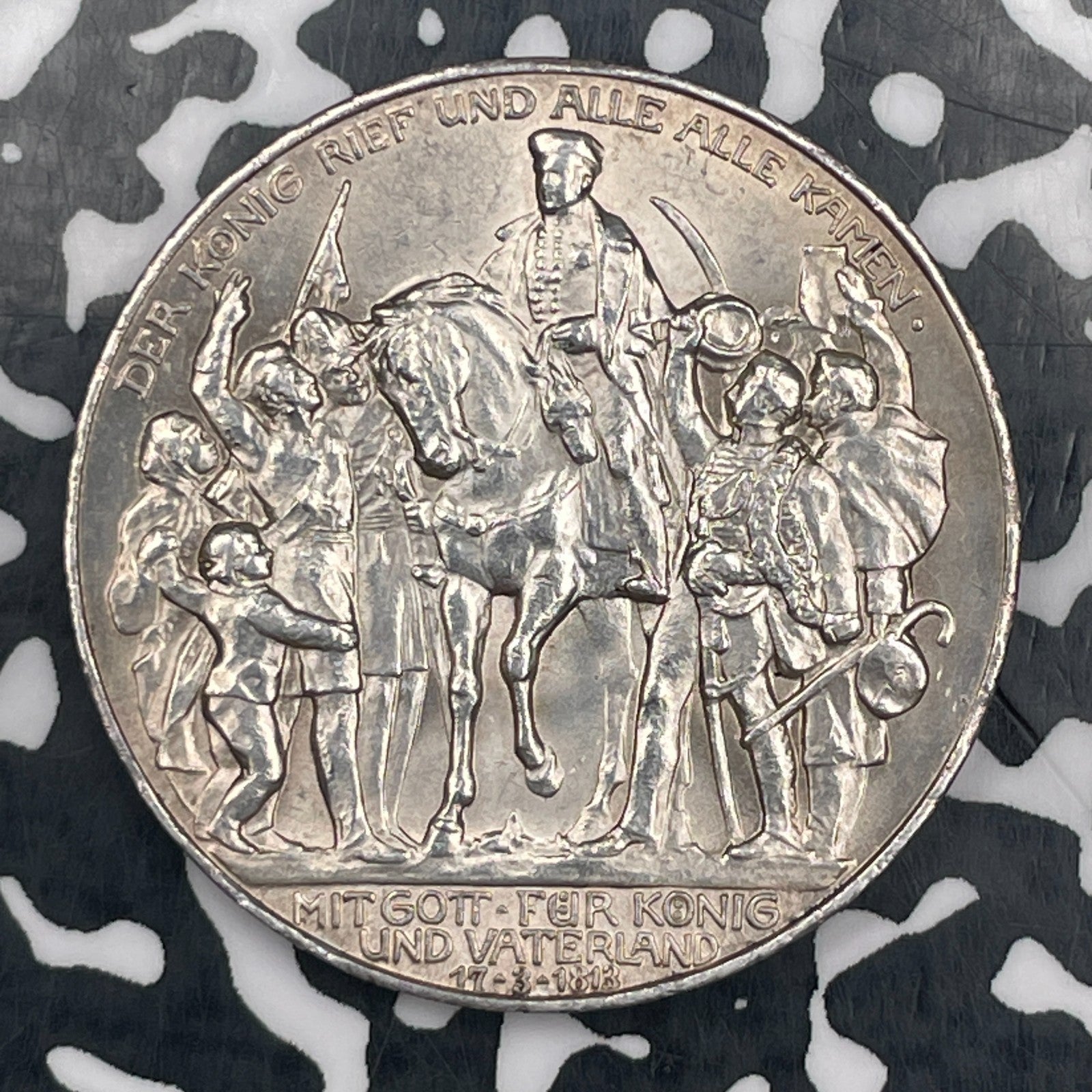 1913 Germany Prussia 3 Mark Lot#N3108 Silver! High Grade! Beautiful! KM#534