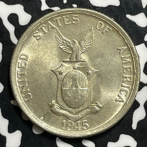 1945-S U.S. Philippines 50 Centavos Lot#C0702 Silver! High Grade! Beautiful!