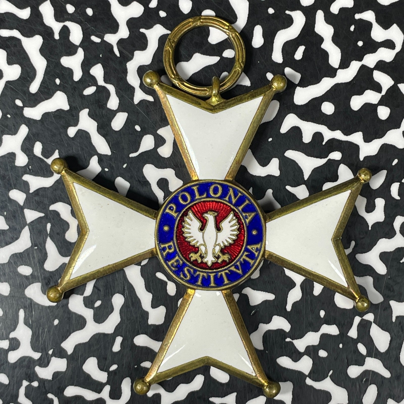 1944 Poland Order Of Poland Enameled WWII Medal Lot#OV1831 57x57mm, Werlich-1018