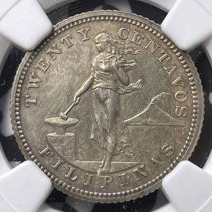 1903 U.S. Philippines 20 Centavos NGC Cleaned-Proof Details Lot#G9008 Silver!