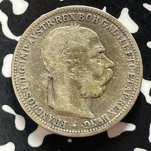 1893 Austria 1 Corona Lot#T5007 Silver!