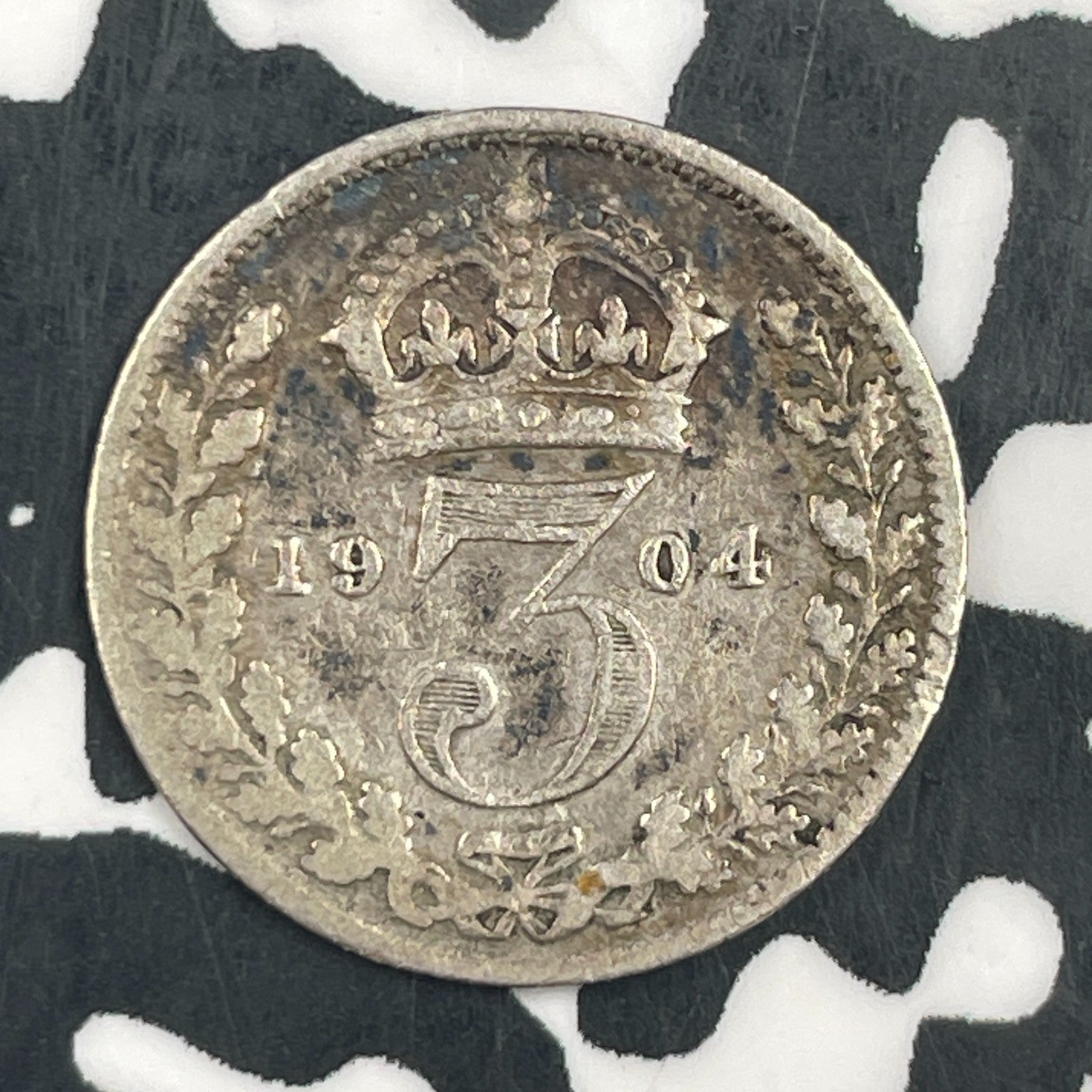 1904 Great Britain 3 Pence Threepence Lot#F5636 Silver!