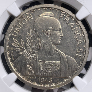 1946 French Indo-China Essai 1 Piastre NGC MS63 Lot#G9476 Choice UNC! Lec-315