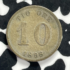 1898 Sweden 10 Ore Lot#T9452 Silver!